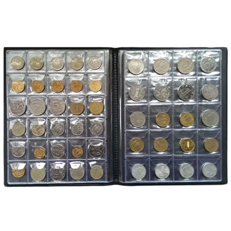 

250 Pieces Coins Storage Book Commemorative Coin Collection Album Holders Collection Volume Folder Hold Multi-Color Empty Coin