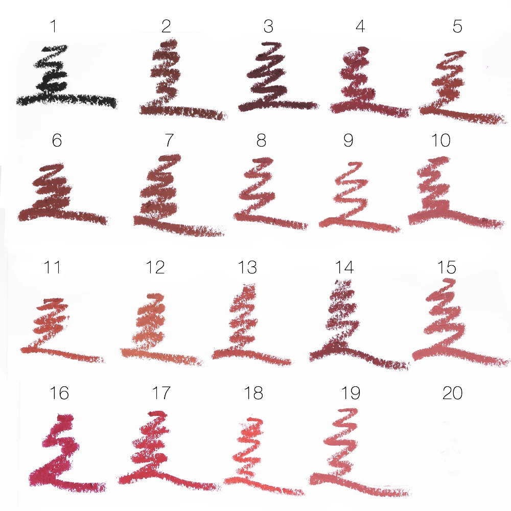 20 шт./лот, Профессиональный Многофункциональный Карандаш для губ, стойкий Водостойкий карандаш для бровей, косметический макияж, цветной карандаш для губ