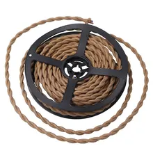 2x0,75 мм коричневый цвет витая ткань электрический шнур для винтажной и антикварной DIY тонкая проволока кабель