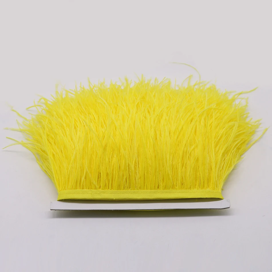 9 yellow ostrich feather fringe 1