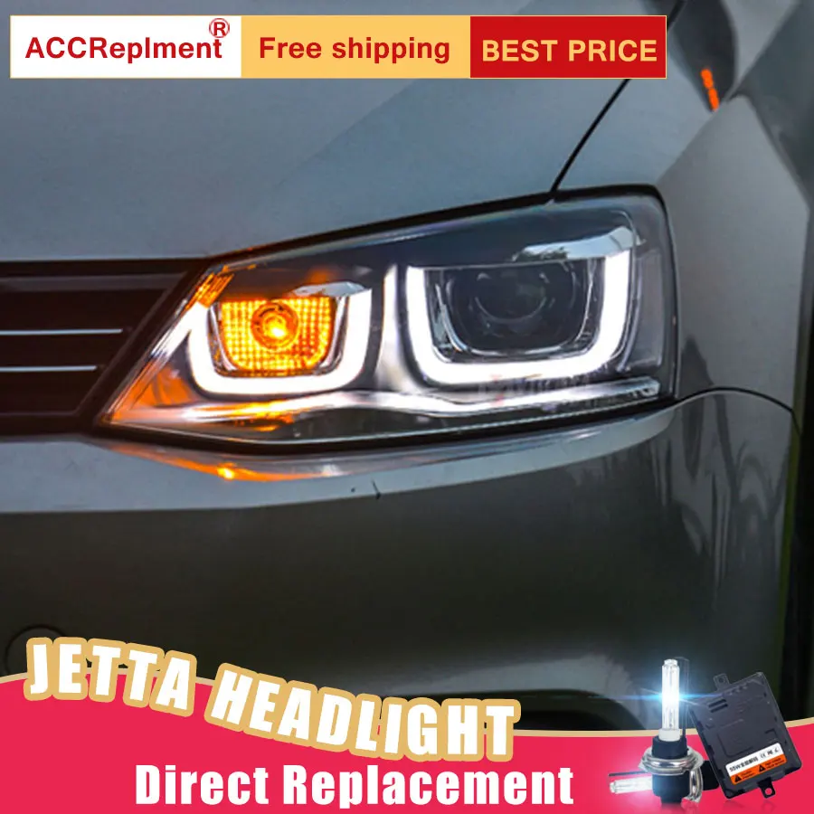 2Pcs LED Headlights For VW Jetta 2012-2015 led car lights Angel eyes xenon HID KIT Fog Daytime Running Lights | Автомобили и