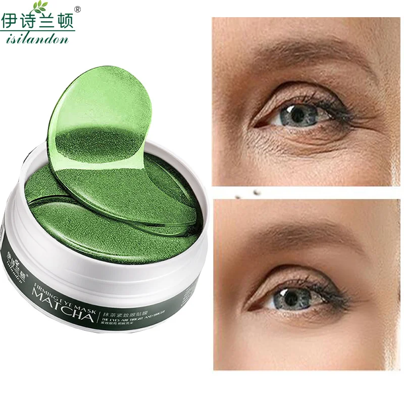 

ISILANDON Matcha Crystal Eye Mask Gel Eye Patches 60pcs Eye Care Sleep Masks Remover Dark Dircles Anti Age Bag Eye Wrinkle