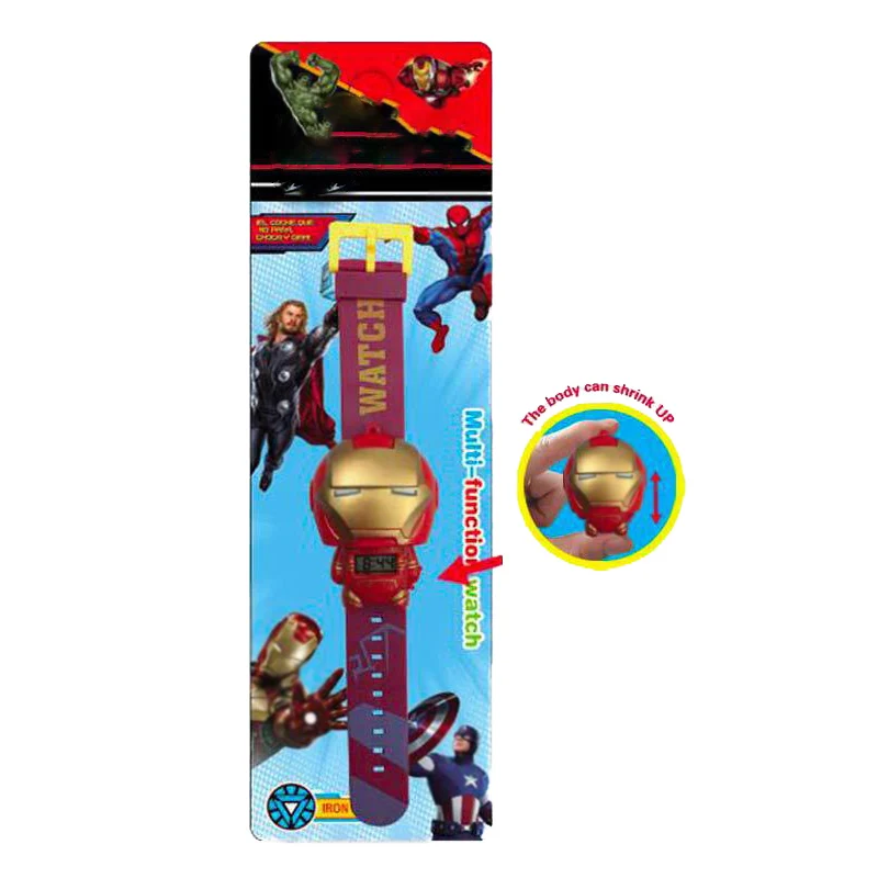 Мстители, Железный Человек-паук, детские часы, Бэтмен, Китти, электронные Мультяшные детские наручные часы для студентов, мальчиков, девочек, детские наручные часы - Цвет: L with box