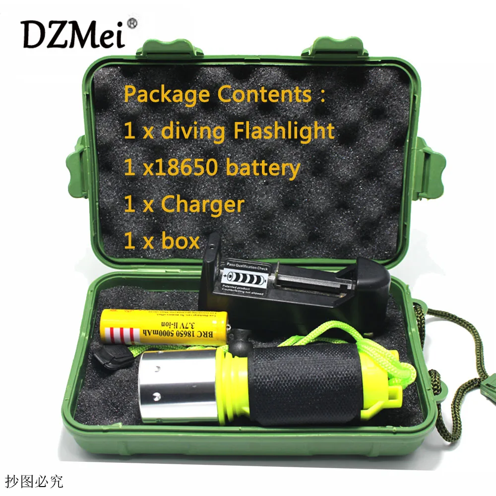 LED diving Torch Lantern Lighting Light CREE XM L T6