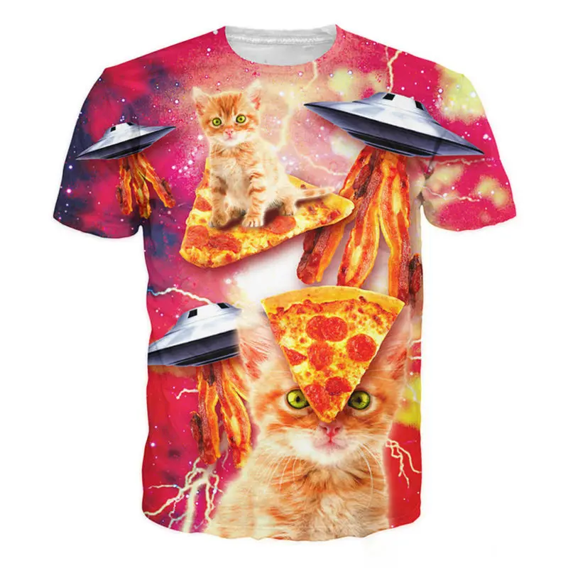 Cat 3D Printed T-shirts Women Lovely 