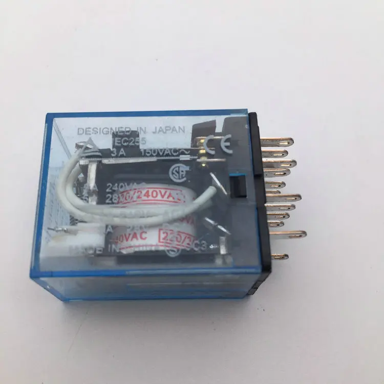 Промежуточное реле MY4NJ маленькое электромагнитное реле питания с базой 14 контактов DC12V AC12V DC24V AC24V AC220V