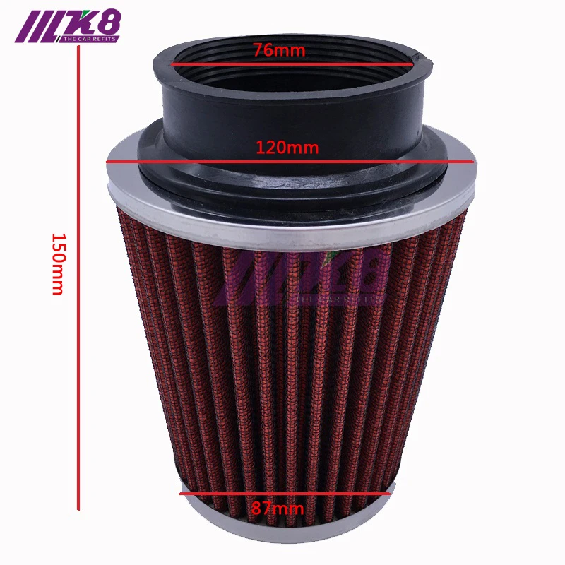 

Air Filter Car Mechanical Supercharger Coche Car Filtre air intake Coches 76mm Air Filter Car Cold Kits Drop Shipping K8-8007