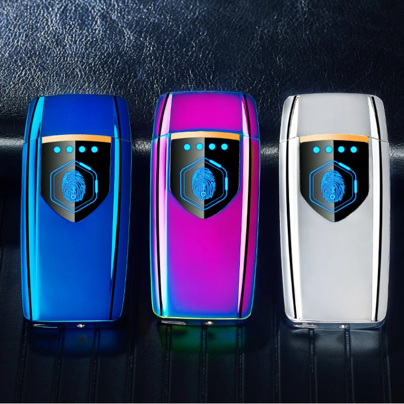 Ультра тонкая перезаряжаемая USB Зажигалка LED сенсорный экран электрическая