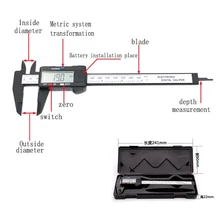 New Arrival 150mm 6 inch LCD Digital Electronic Carbon Fiber Vernier Caliper Gauge Micrometer Measuring Tool