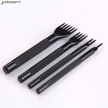 Professional 4 Style Leather Craft Hole Punch Tools Kit Convenient Diamond Point Chisel ferramentas de couro High Quality