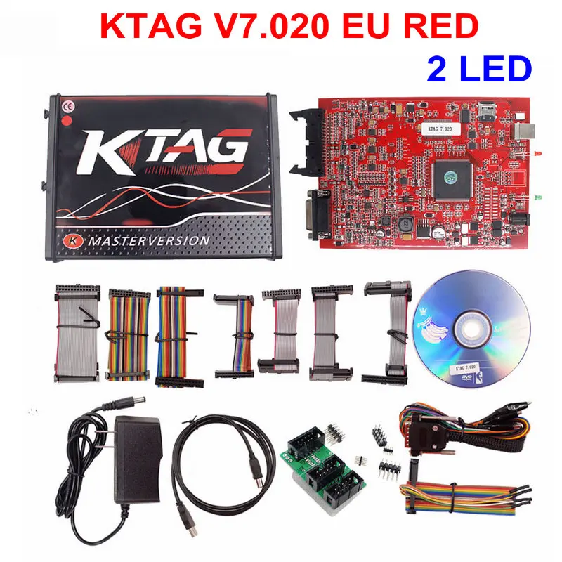 Без жетонов RED Kess KtagV7.020 KESS V2 V5.017 V2.47 ECU чип тюнинг ЕС Мастер онлайн менеджер Тюнинг Комплект с BDM зонд адаптер - Цвет: RED KTAG V7.070 2LED