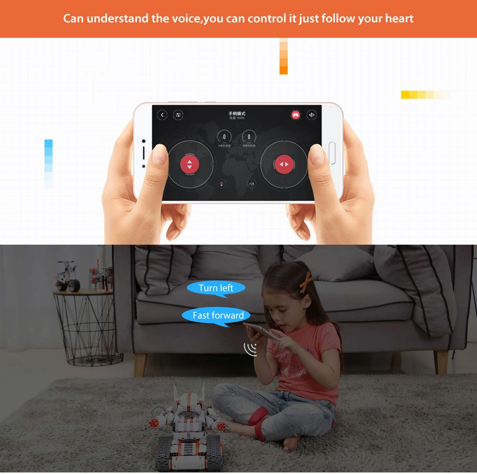 Xiaomi Mitu Робот Танк Mecha гусеничная база Xiaomi Mitu строительные блоки робота гусеничный Танк версия управления по смартфону Mihome