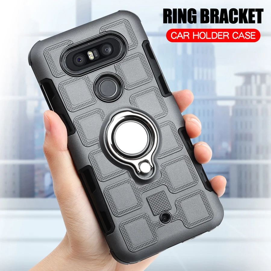 

Luxury Case For LG Q8 (5.2 inch) Finger Ring Holder Case For LG Q8 TPU Silicone Back Cover For LG Q8 Armor Shockproof Phone Case