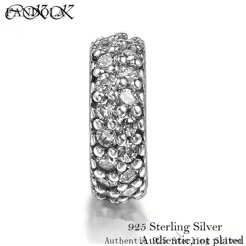

Abstract Spacer Beads 100% 925 Sterling Silver Clear Cz Charm Beads for Jewelry Making Fit Bracelets DIY YL086A