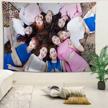 

KPOP TWICE wall decor tapestry layout room painting background wall decoration bedcloth tapestries custom logo