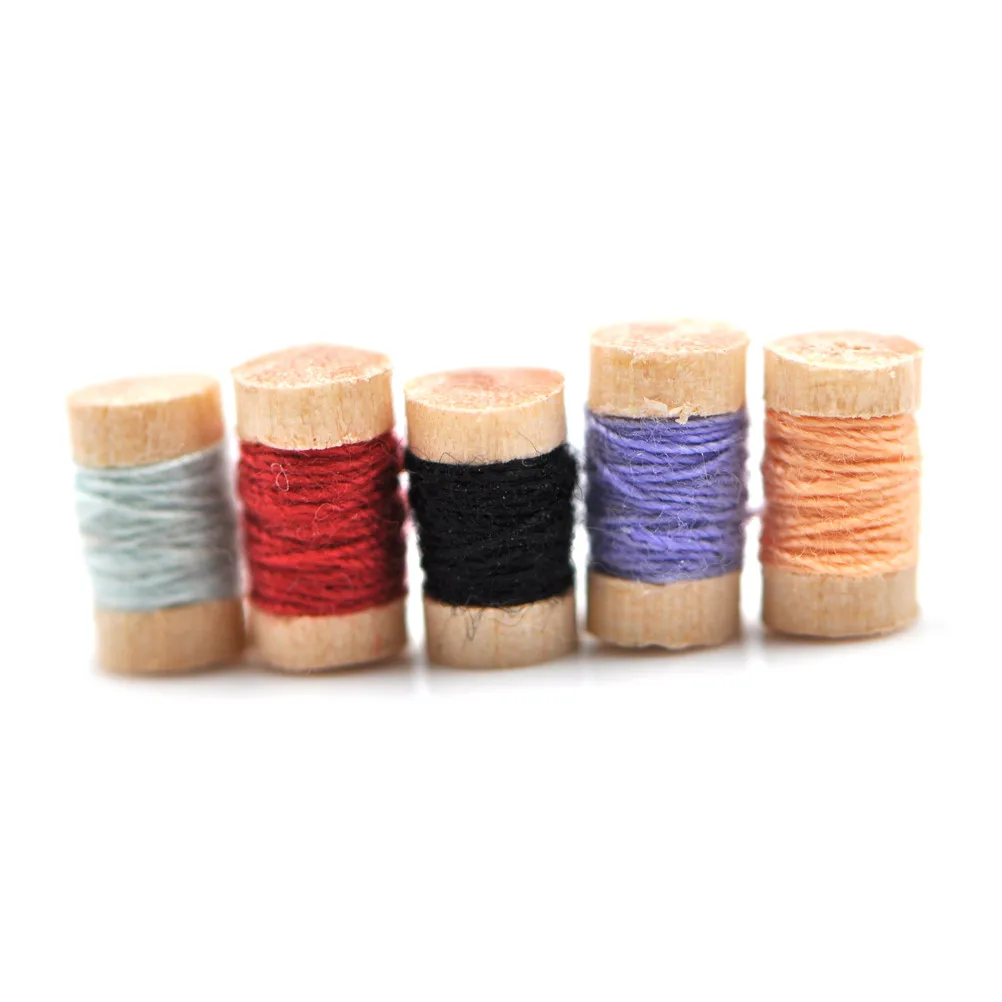 

1:12 Scale Miniature Wooden Sewing Tools Kit Decor Dollhouse Miniature Decor Kids Gift for Doll Accessories