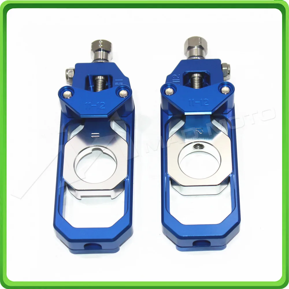 Motorcycle Chain Tensioner Adjuster fit for KAWASAKI Ninja ZX6R ZX-6R 2005 2006 2007 2008 2009 2010 2011 2012 Blue & Silver (5)