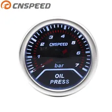 CNSPEED 12 В " 52 мм автоматический датчик давления масла 0-7 бар Универсальный дымовой объектив белый светильник измеритель давления масла