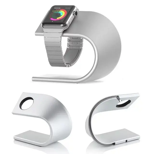 

Black/Silver U Shape Aluminium Alloy Charger Station Holder for Apple Watch iWatch