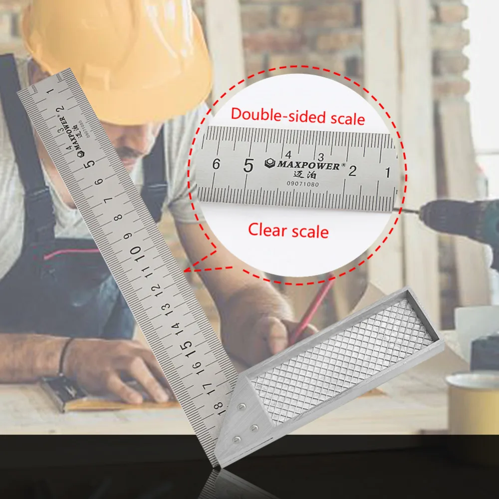 

Right Angle Ruler Try Square Measuring Tool L Shape Ruler30cm 90 Degree Metal Steel Try Square Engineers Wood Measuring Tool