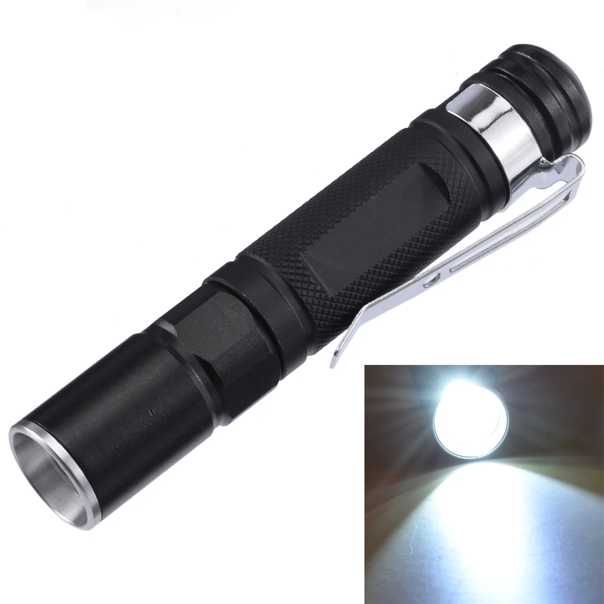 Outdoor Fishing Tools 2000LM Mini Flashlight Waterproof LED Pen Light Pocket Flashlight Torch Lamp + Clip Portable Fish Tools