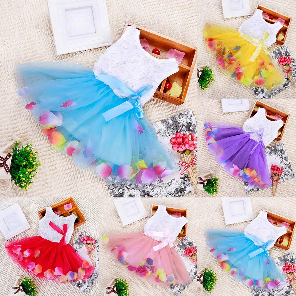 Детское праздничное платье-пачка принцессы без рукавов для девочек кружевное фатиновое платье с бантом и цветочным узором