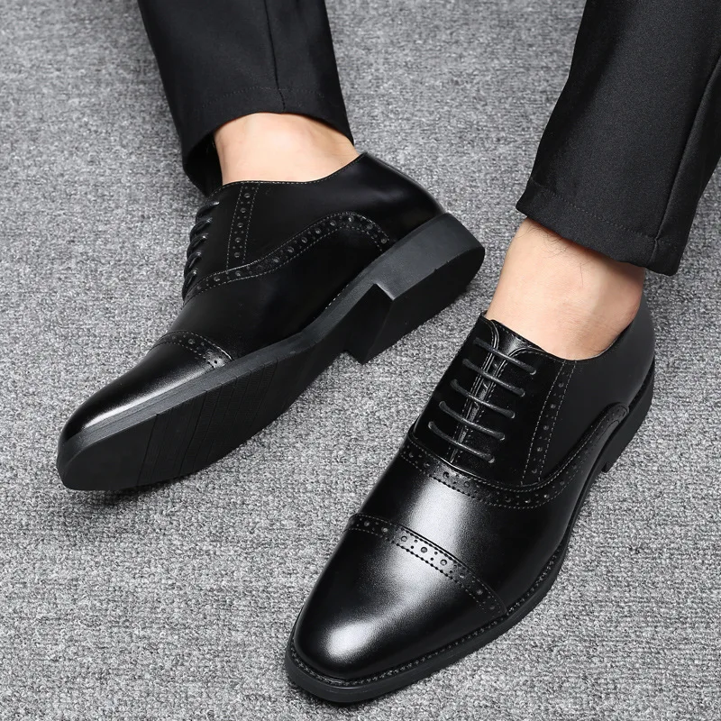 Robe Mocassins Personnalité Chaussures Black Formelle Homme De Oxford Haute brown Mariage Respirant D'affaires En Mode 2019 Cuir Qualité Pu Hommes qgnft6xw