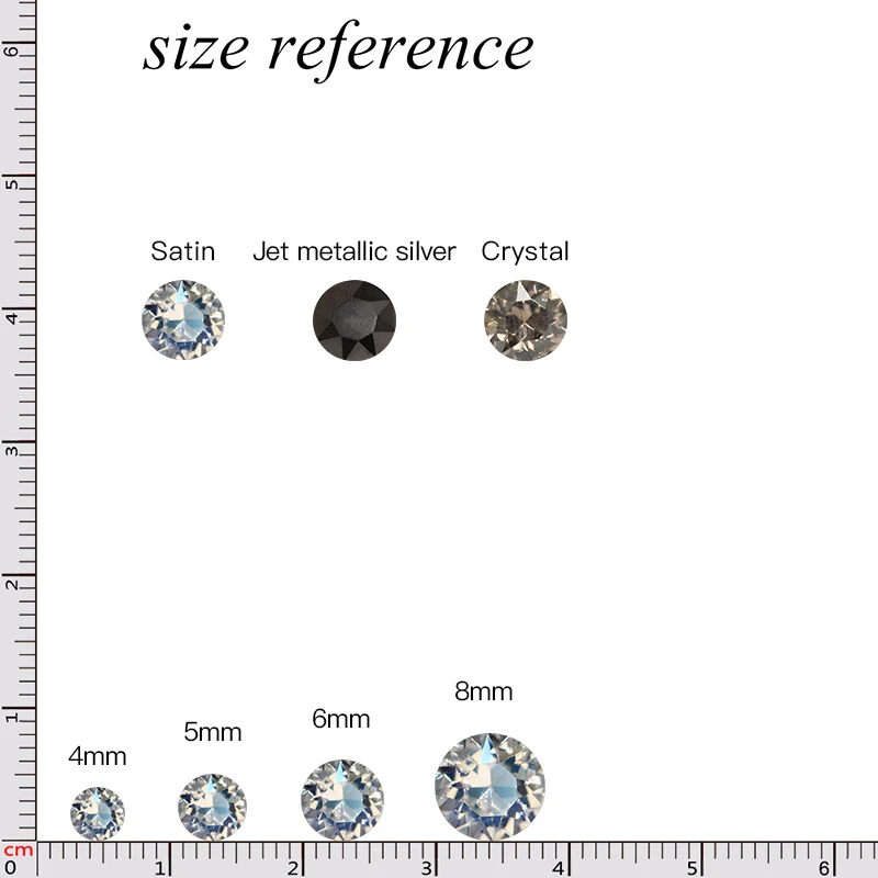 Description Picture 4 of itemAstrobox Diamond Round 4/5/6/7/8/10mm Cone Transparent Pointed Crystal Pointback Glue On Nail Art Rhinestones DIY Jewelry Making