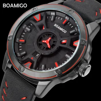 

Leather Wrist Watch Auto Date Clock Luxury Fashion Men Quartz Watches Fashion Casual Sports Creative Watch Waterproof Shockproof