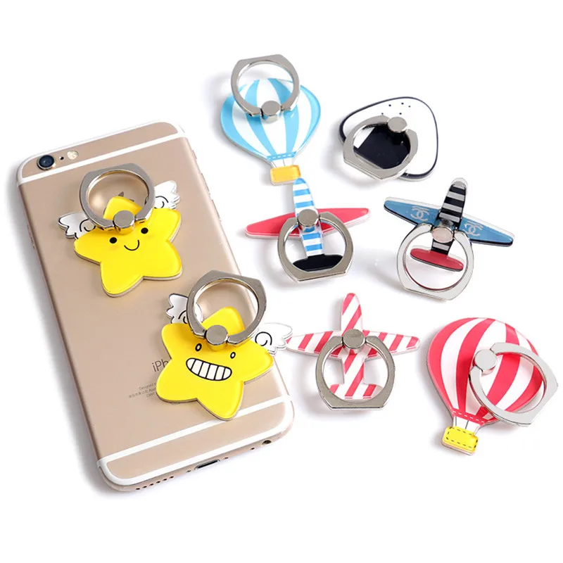 

Stylish cartoon hot air balloon aircraft mobile phone holder mobile phone holder convenient multi finger grip safety bracket