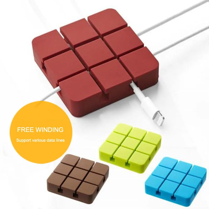 

Cable Winder Silicone Cable Organizer Fixed Line Clip Multi-Function Cable Protector Line Storage Holder For Phone