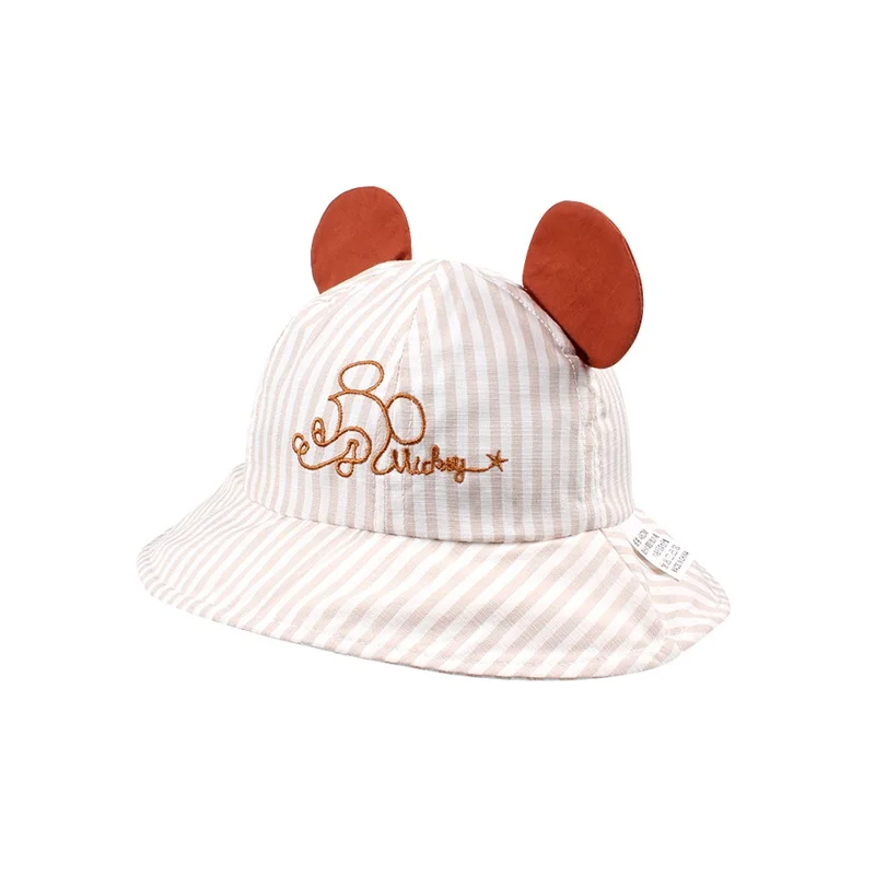 Striped Cartoon Baby Hat Mouse Ears Cute Baby Cap Breathable Wide Brim Baby Boys Hat Summer Lace Up Sun Cap Baby Girls Clothing (15)