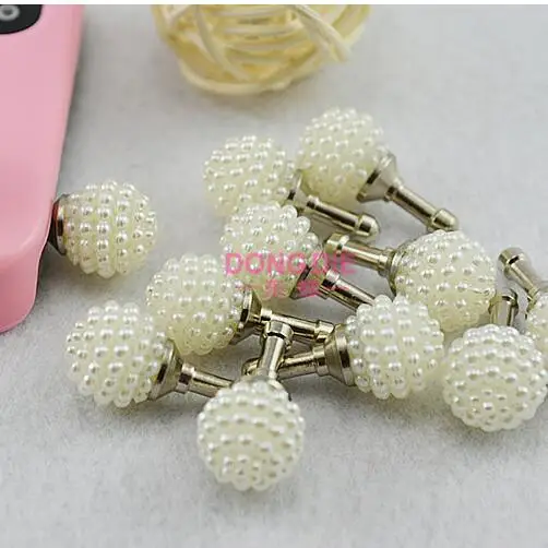 Elegant pearl phone plug earphone dust plug fashion phone accessories Crystal Cellphone Charms Elegant pearl phone plug earphone dust plug fashion phone accessories Crystal Cellphone Charms
