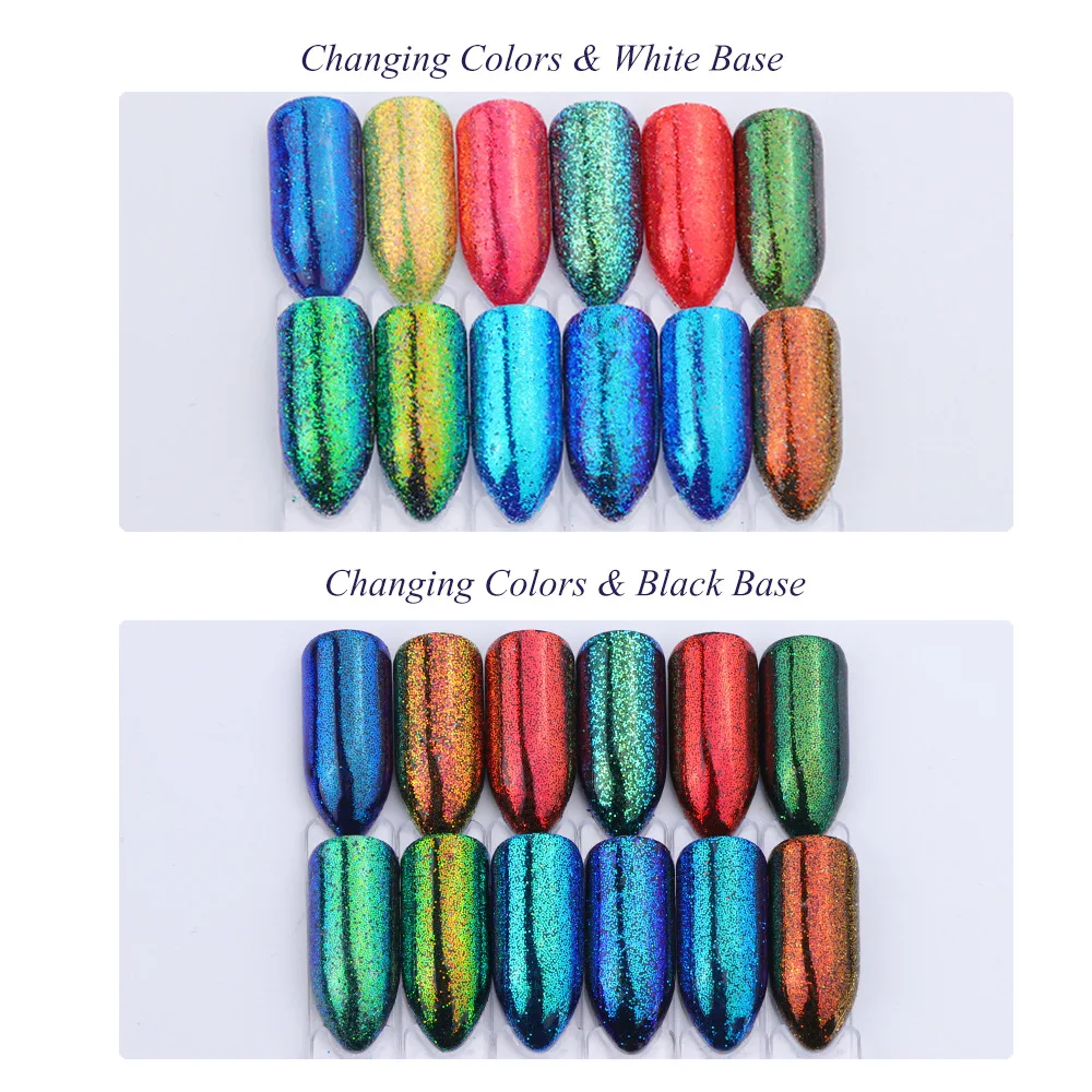 

Manicure cross-border new 12-color chameleon fine powder magic color change fashion bright color magic color