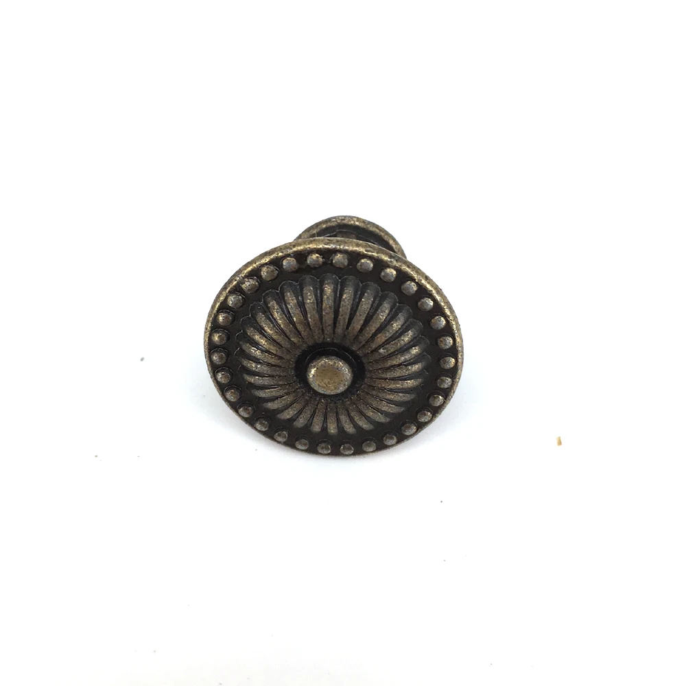 5PCS 24mm Drawer Knobs Pulls Antique Bronze Small Dresser Knobs Metal Rustic Cabinet Knobs Decorative Furniture Hardware