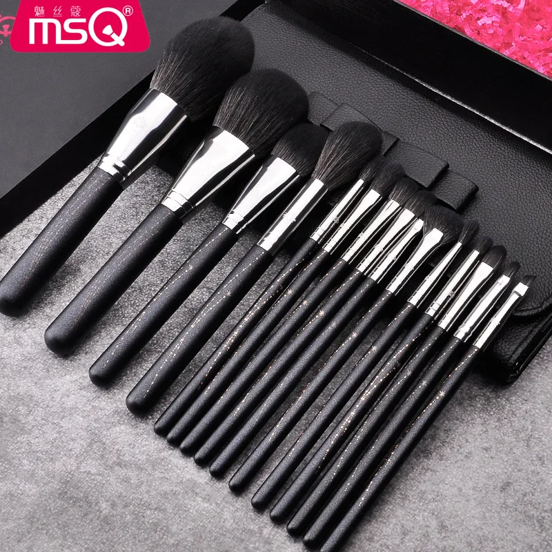

MSQ New Fashion 15PC Makeup Brushes Foundation Cosmetic Powder Eyebrow Eyeshadow Brush Make Up Brush Sets Tools Pincel Maquiagem