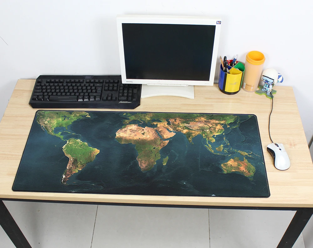 Gaming mousepad world map 900x400mm DIY XL Large mouse pad gamer with edge locking pc accessories laptop padmouse ergonomic mat