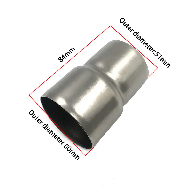 Adaptador de escape 51 mm a 60 mm Motocicleta Adaptador de tubo de escape Reductor Conector del silenciador Acero inoxidable