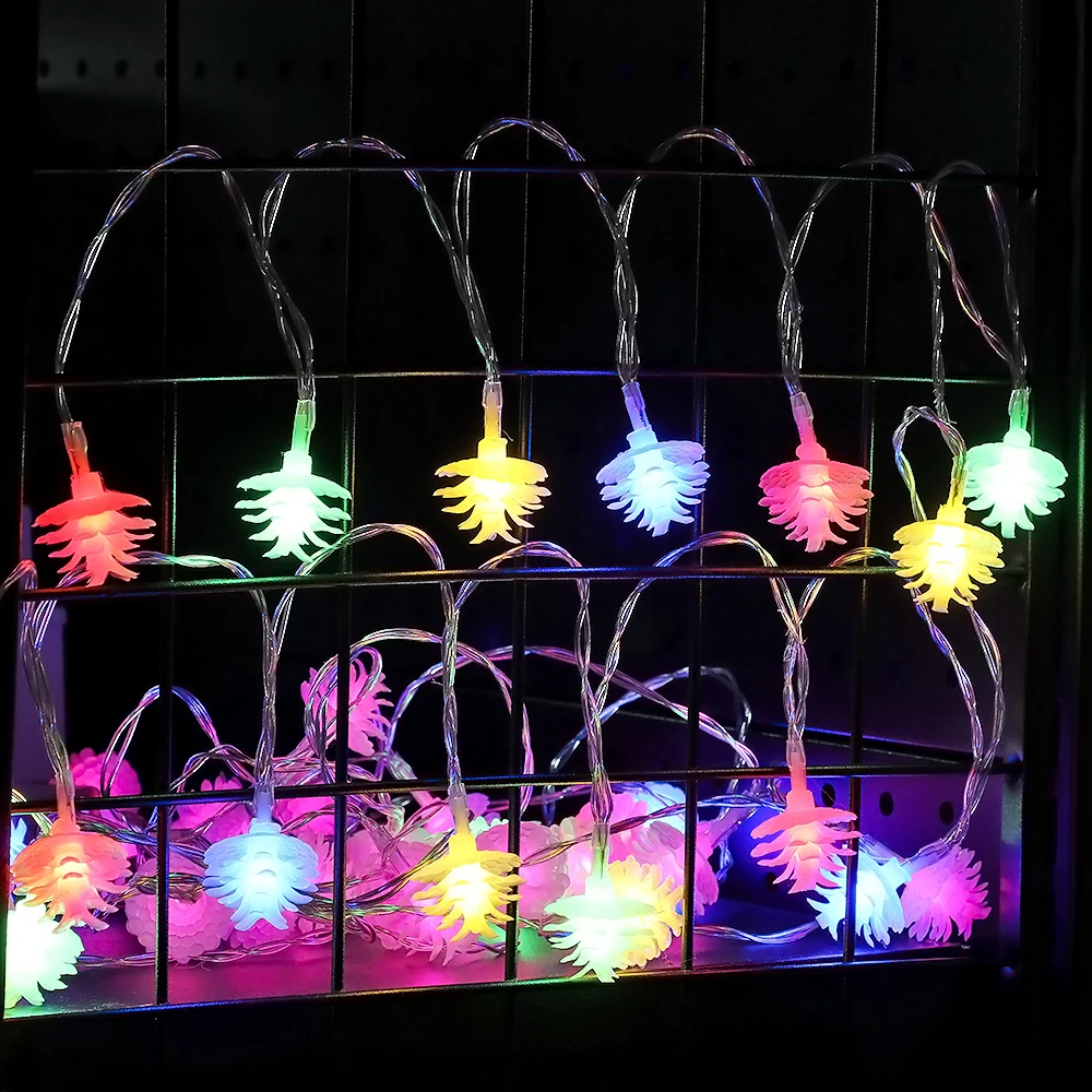 Romantic 3M 20 LED String Fairy Light Christmas Tree LED Lights Colorful Pine Cone Garland Party