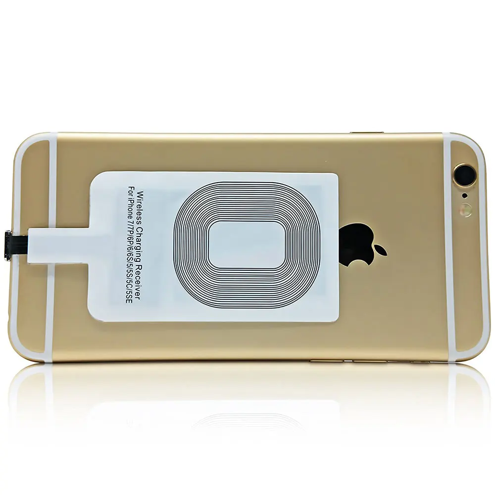 Беспроводной зарядный приемник Portefeuille Qi для Apple iPhone 7 Plus 6 6s 5 5S 5c SE 5SE Кабель