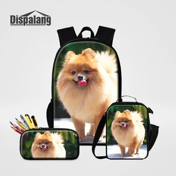 

Cute Dog Animal 3Pcs/set School Bags for Children School Backpack Pencilbox Cooler Lunchbags Satchel Travel Rucksack Mochilas