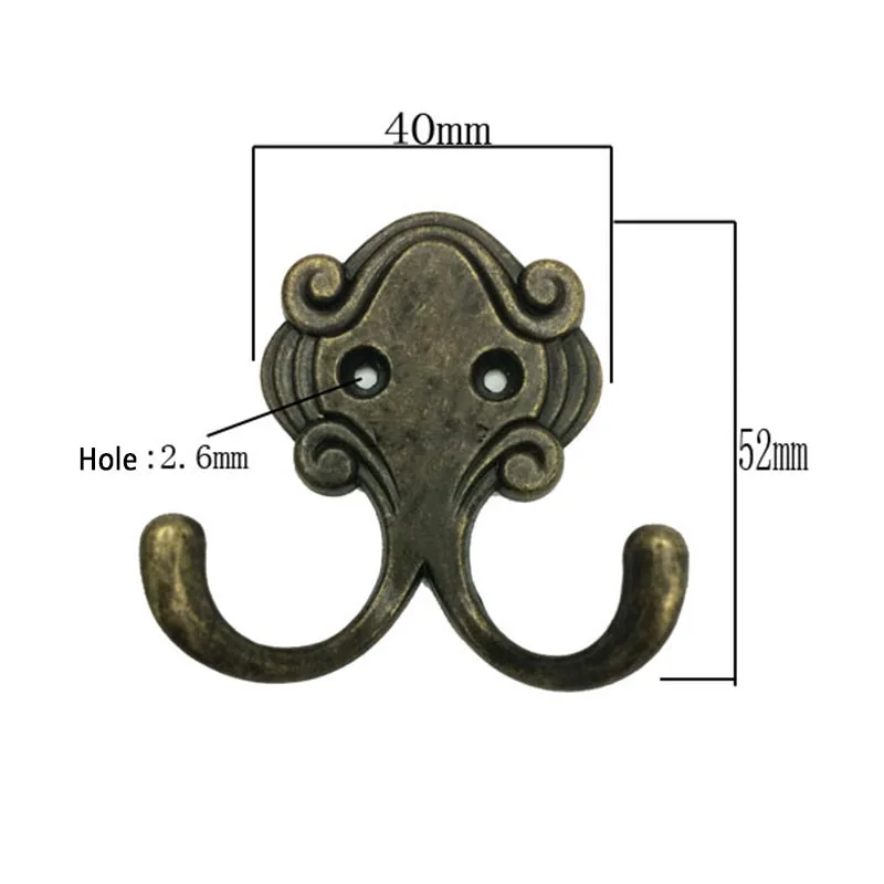 Bronze Tone Vintage Style Wall Mounted Single Hook Hangers Metal Coat