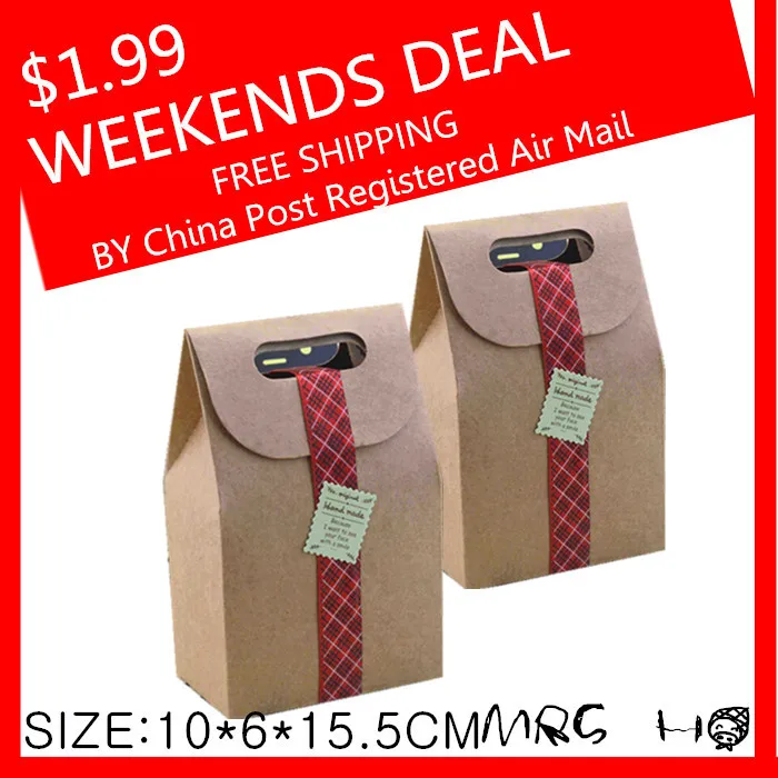 Weekends Deal Packaging Real font b Food b font Bags 350g Kraft Paper Cake Cookies Packing10