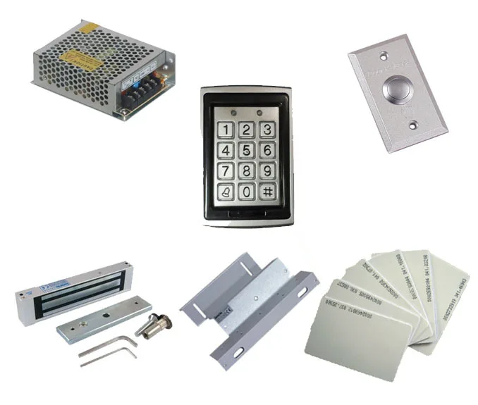

Free shipping by DHL,access control kit ,waterproof access control+power+magnetic  Lock+ZL bracket+button+10 EM cards,sn:EM-T07