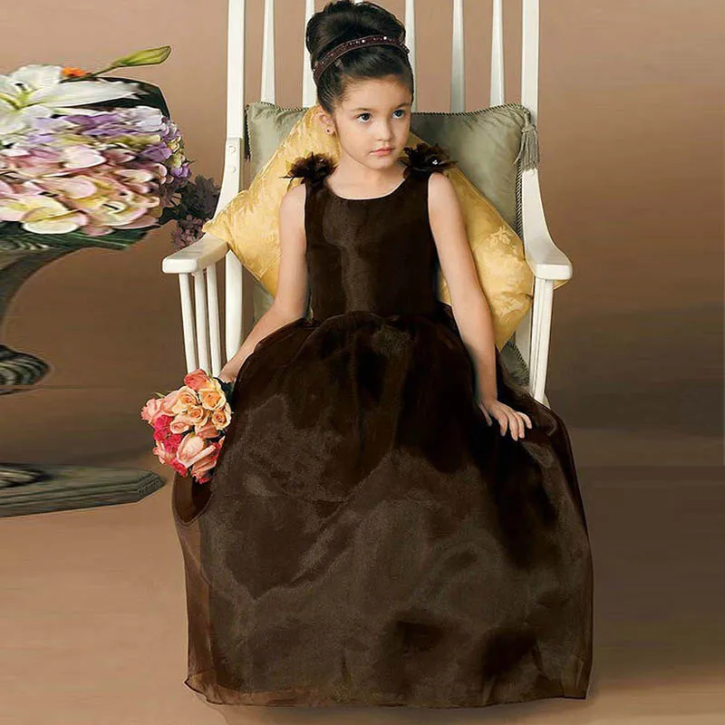 Vestido de Comunion Jewel Neck Backless with Bow Flower Girl font b Dress b font Long