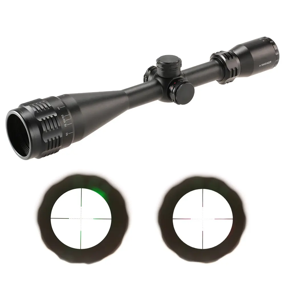 

4-16X50 AOIR Tactical Optical Scope Adjustable Red/Green Dual Illuminated Reticle Sight Scope Wide Angle for Hunting Riflescope