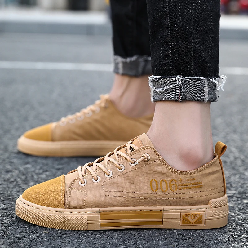 

BIGFIRSE Casual Shoes for Men Brand Comfortable Lace-up Man Fashion Sneaker 2019 New Canvas Shoes Autumn Flats Zapatos Hombre 1