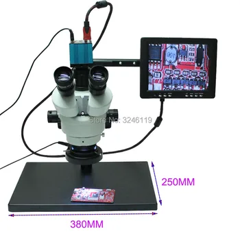 

Continuous Zoom Binocular Visual 3.5X-90X Trinocular Large Base Stereo Microscope 16MP HDMI USB Camera For Mobile Phone Repair