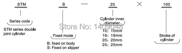 GOGO Высокое качество двойной поршневой шток пневматического привода STMB диаметр 20 мм ход 25/50/75 Таблица Наконечник поперечной рулевой тяги воздушный цилиндр