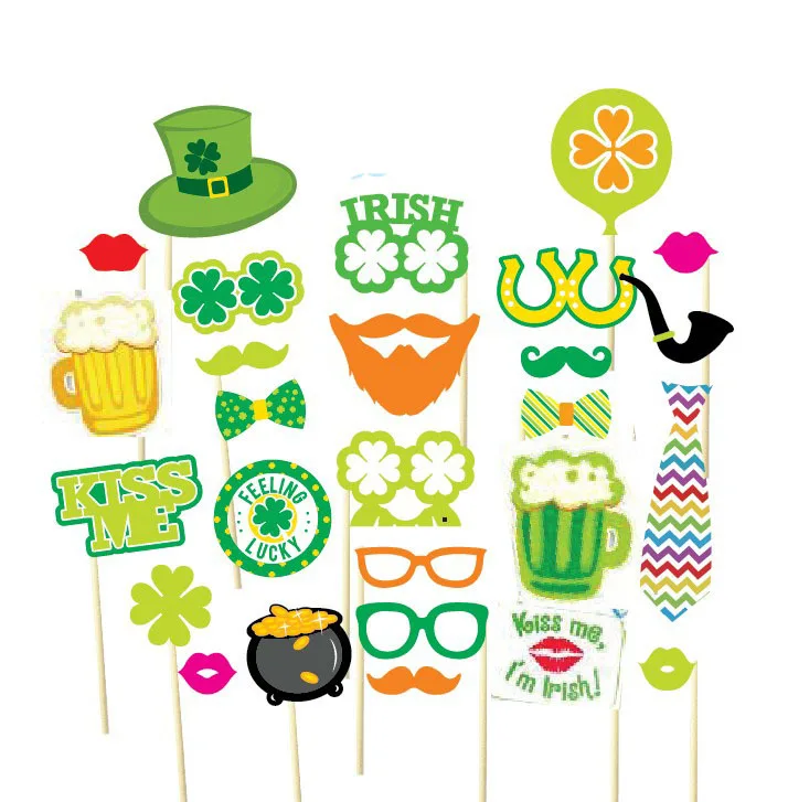 

27pcs ST PATRICKS DAY PHOTO PROPS include four leaf clover